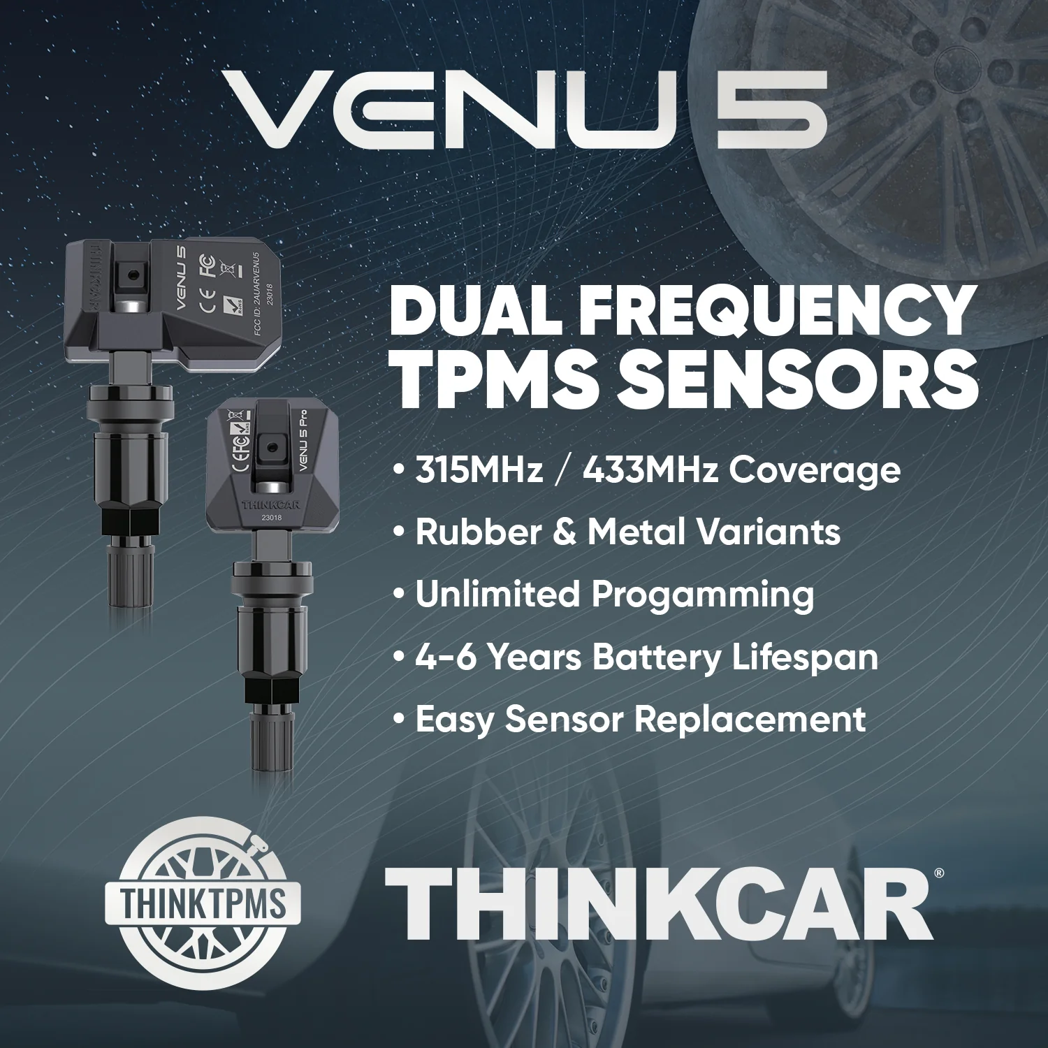 Thinkcar VENU Series Universal Programmable TMPS Tire Pressure Sensor - Image 3