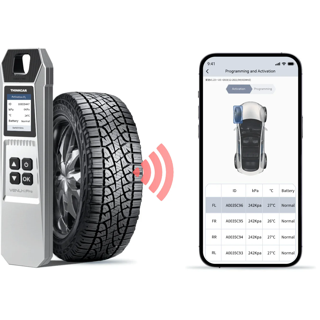 Thinkcar VENU iPRO TPMS Sensor Activation & Programming Tool - Intelligent Tire Pressure Monitoring System Diagnostic Device - Image 7