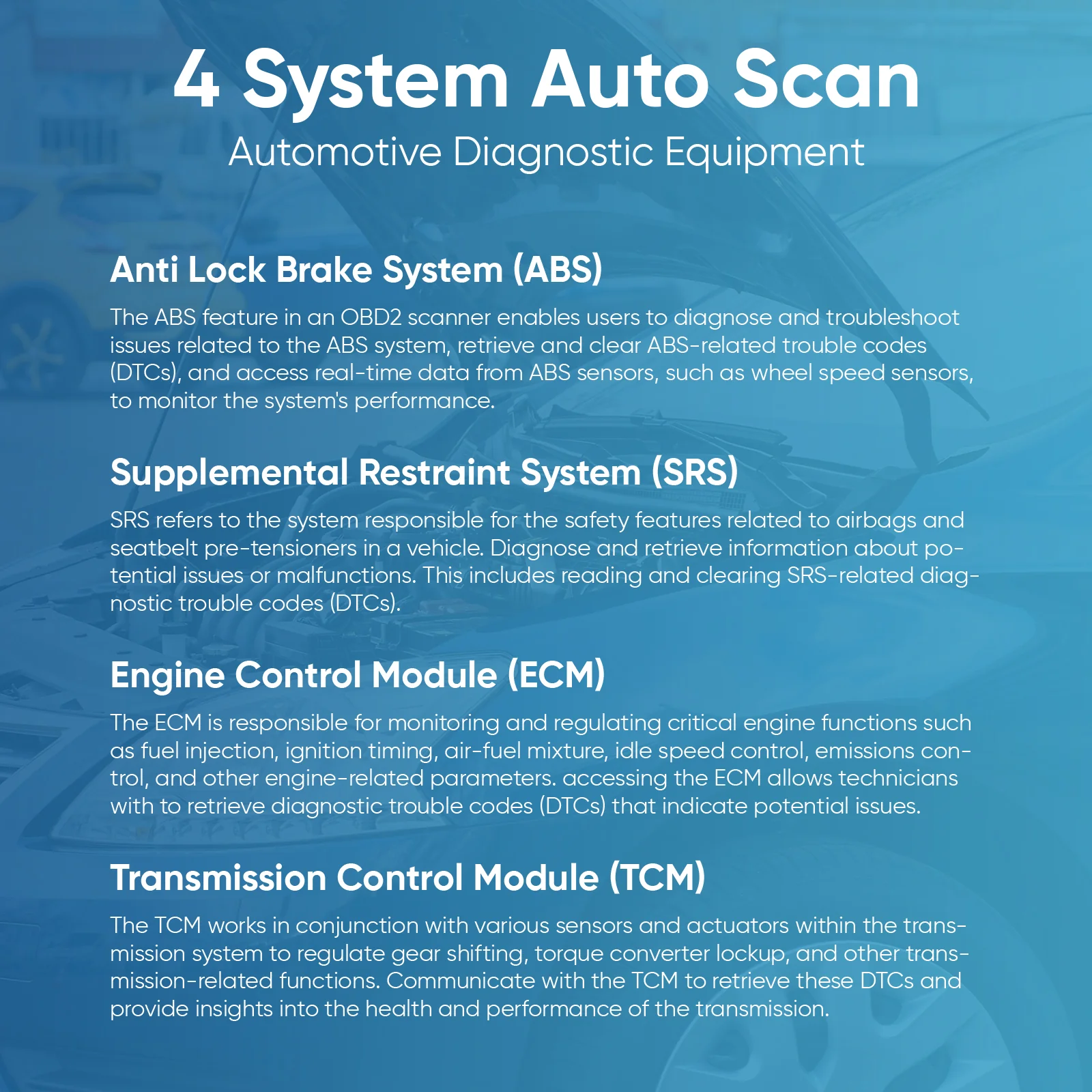 Thinkcar THINKCHECK M43 5-Inch OBD2 Scanner Vehicle Diagnostic Car Code Reader ABS, SRS, ECM, TCM - Image 5